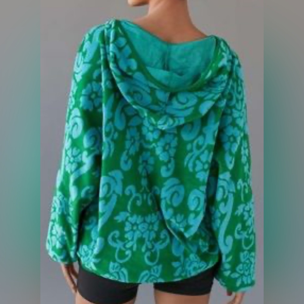 BDG Urban Outfitters Women's Parker Scoop Neck Terry Hooded Parka Green Size M - Picture 2 of 8
